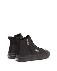 schwarze hohe Sneakers aus Leder von Diesel