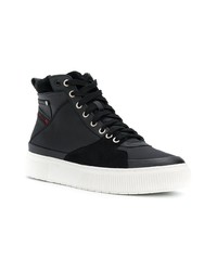 schwarze hohe Sneakers aus Leder von Diesel