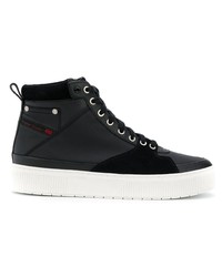 schwarze hohe Sneakers aus Leder von Diesel