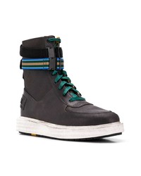 schwarze hohe Sneakers aus Leder von Diesel