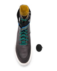 schwarze hohe Sneakers aus Leder von Diesel