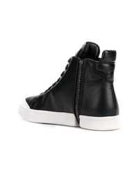 schwarze hohe Sneakers aus Leder von Diesel