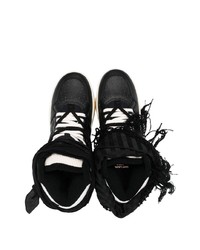 schwarze hohe Sneakers aus Leder von Saint Laurent