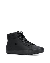 schwarze hohe Sneakers aus Leder von Lacoste