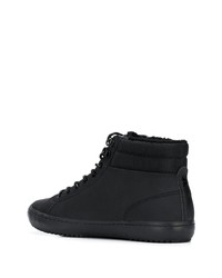 schwarze hohe Sneakers aus Leder von Lacoste