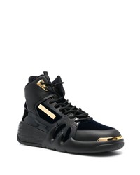 schwarze hohe Sneakers aus Leder von Giuseppe Zanotti