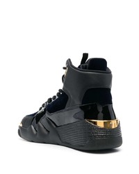 schwarze hohe Sneakers aus Leder von Giuseppe Zanotti