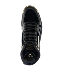 schwarze hohe Sneakers aus Leder von Giuseppe Zanotti