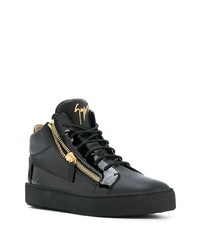 schwarze hohe Sneakers aus Leder von Giuseppe Zanotti