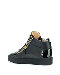 schwarze hohe Sneakers aus Leder von Giuseppe Zanotti