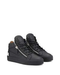 schwarze hohe Sneakers aus Leder von Giuseppe Zanotti