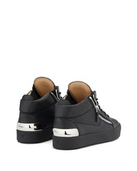 schwarze hohe Sneakers aus Leder von Giuseppe Zanotti