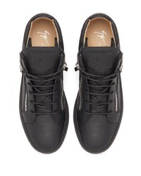 schwarze hohe Sneakers aus Leder von Giuseppe Zanotti