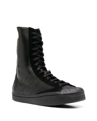 schwarze hohe Sneakers aus Leder von Yohji Yamamoto