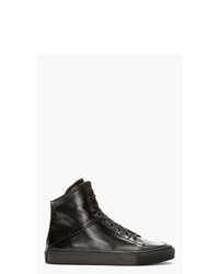 schwarze hohe Sneakers aus Leder von Silent By Damir Doma