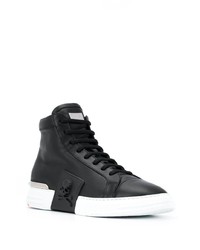 schwarze hohe Sneakers aus Leder von Philipp Plein