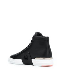 schwarze hohe Sneakers aus Leder von Philipp Plein