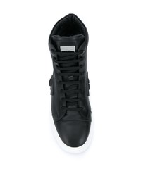 schwarze hohe Sneakers aus Leder von Philipp Plein