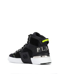 schwarze hohe Sneakers aus Leder von Philipp Plein