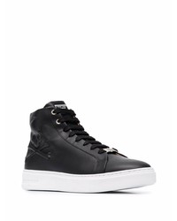 schwarze hohe Sneakers aus Leder von Philipp Plein