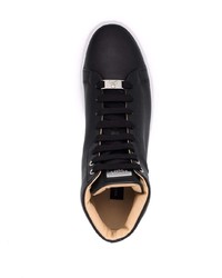 schwarze hohe Sneakers aus Leder von Philipp Plein