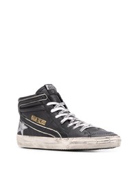 schwarze hohe Sneakers aus Leder von Golden Goose