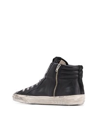 schwarze hohe Sneakers aus Leder von Golden Goose