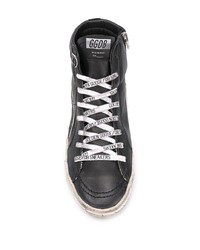 schwarze hohe Sneakers aus Leder von Golden Goose