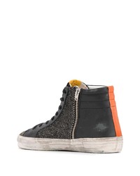 schwarze hohe Sneakers aus Leder von Golden Goose