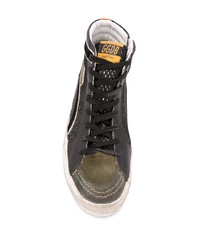 schwarze hohe Sneakers aus Leder von Golden Goose