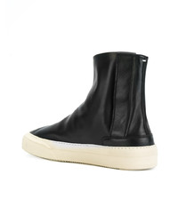 schwarze hohe Sneakers aus Leder von Maison Margiela