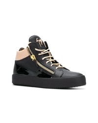 schwarze hohe Sneakers aus Leder von Giuseppe Zanotti Design