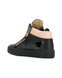 schwarze hohe Sneakers aus Leder von Giuseppe Zanotti Design