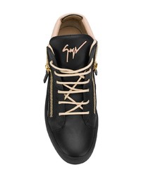 schwarze hohe Sneakers aus Leder von Giuseppe Zanotti Design