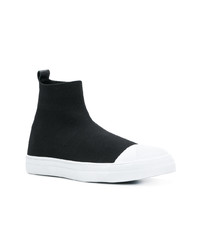 schwarze hohe Sneakers aus Leder von Neil Barrett