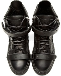 schwarze hohe Sneakers aus Leder von Giuseppe Zanotti