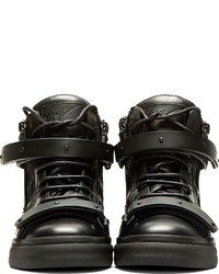 schwarze hohe Sneakers aus Leder von Giuseppe Zanotti