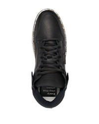 schwarze hohe Sneakers aus Leder von RBRSL RUBBER SOUL