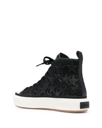 schwarze hohe Sneakers aus Leder von Amiri