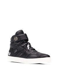 schwarze hohe Sneakers aus Leder von Philipp Plein