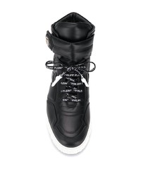 schwarze hohe Sneakers aus Leder von Philipp Plein