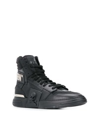 schwarze hohe Sneakers aus Leder von Philipp Plein