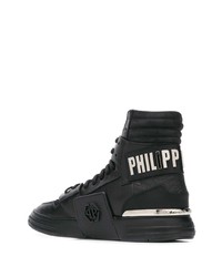 schwarze hohe Sneakers aus Leder von Philipp Plein