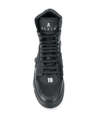 schwarze hohe Sneakers aus Leder von Philipp Plein