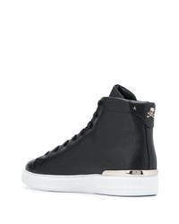 schwarze hohe Sneakers aus Leder von Philipp Plein