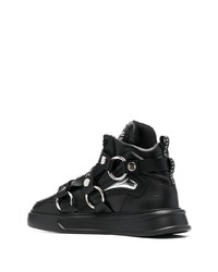 schwarze hohe Sneakers aus Leder von Roberto Cavalli