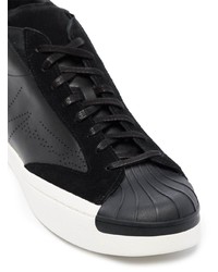 schwarze hohe Sneakers aus Leder von Yohji Yamamoto