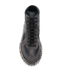 schwarze hohe Sneakers aus Leder von Maison Margiela