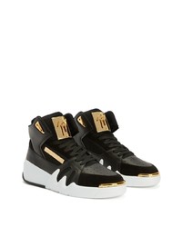 schwarze hohe Sneakers aus Leder von Giuseppe Zanotti