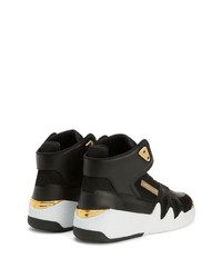 schwarze hohe Sneakers aus Leder von Giuseppe Zanotti